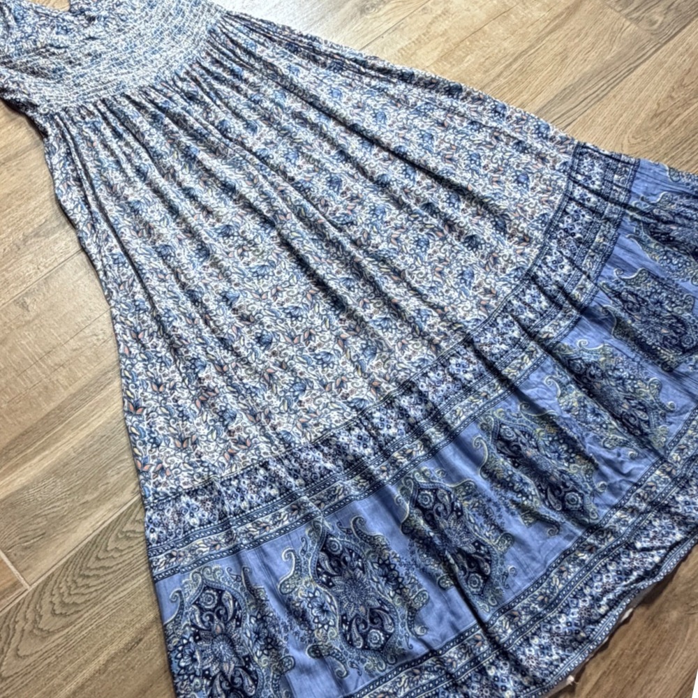 Angie Blue Paisley Floral Halter Maxi Dress Women Large Boho Festival Summer - Picture 8 of 11